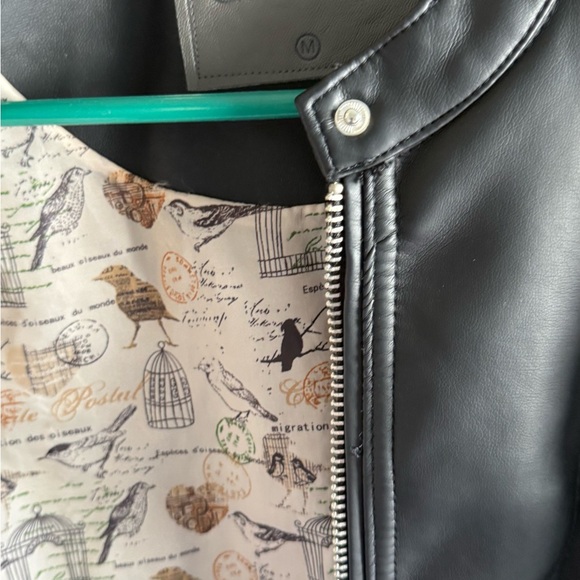 Catalonia Black Faux Leather Jacket with Zipper Details Size M - Picture 3 of 8